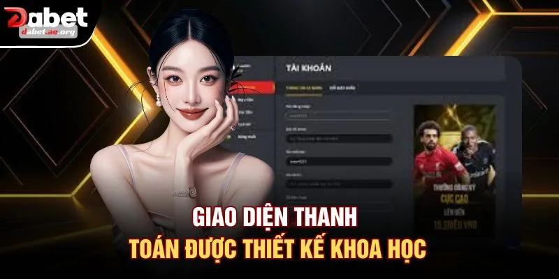 Giao diện thanh toán được thiết kế khoa học